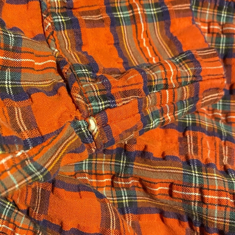 Vintage Christian Dior Red Green and Blue Plaid Robe - Picture 8 of 10
